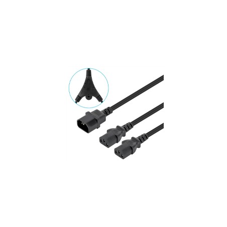 CABLEDECORRIENTE/MANHATTAN/157469/DE ALIMENTACIÓN DIVISOR EN Y, UN CONECTOR C14 A 2 X C13, 1.8 M