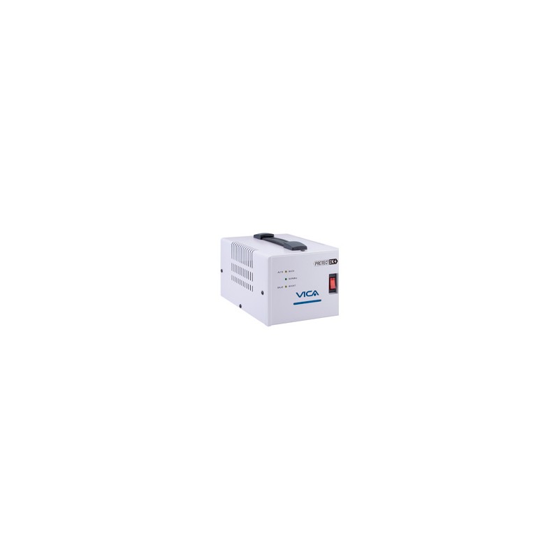 REGULADOR AUTOMATICO DE VOLTAJE VICA PROTECT 2K 2000VA / 1200W, 4 TOMAS NEMA 5-15R REGULADAS Y CON SUPRESOR DE PICOS, 3 AÑOS DE