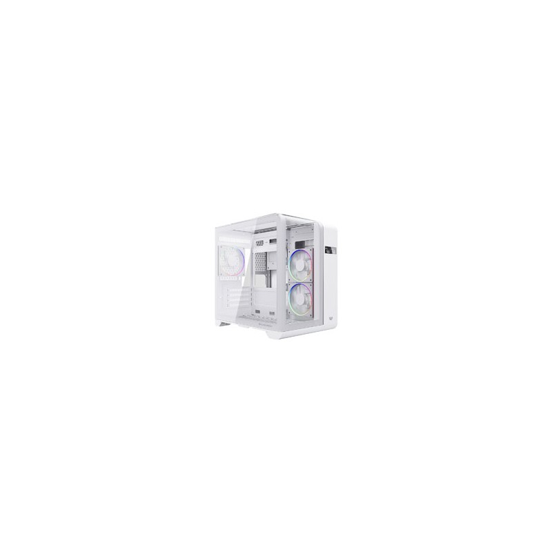 GABINETE GAMER BALAM ROUSH TANK EXPERT CURVE 6400 / MINI TORRE /MAX MB M-ATX / GPU 350 MM / ARGB / PANELES DE CRISTAL / BLANCO