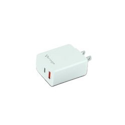 CARGADOR PARA PARED AU-350 QUICK CHARGE 3.0A PD 20W USB A Y TIPO C BLANCO