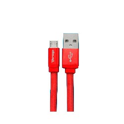 CABLE USB VORAGO CAB-113 USB 2 A MICRO USB 1METRO BOLSA ROJO