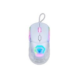 MOUSE GAME FACTOR MOG530, CARCASAS INTERCAMBIABLES, PIXART 3327, 12,000 DPI, RGB, USB, BLANCO