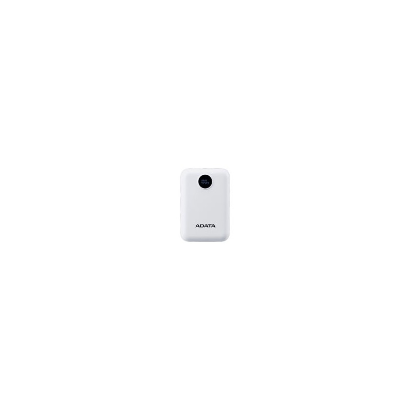 BATERIA DE RESPALDO ADATA POWER BANK C10022 10000MAH ENTRADA USB TIPO C Y USB TIPO A BLANCA PC1002212WH