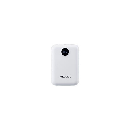 BATERIA DE RESPALDO ADATA POWER BANK C10022 10000MAH ENTRADA USB TIPO C Y USB TIPO A BLANCA PC1002212WH