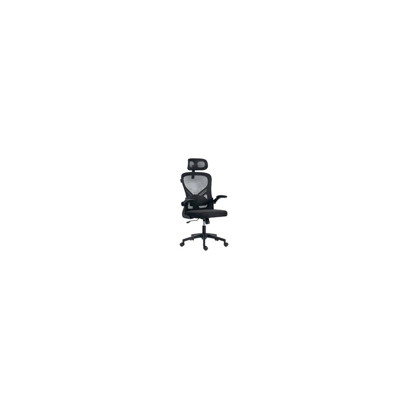 SILLA ACTECK FLUX BASE EC343HR / ERGONOMICA / MAX 100 KG / REPOSABRAZOS ABATIBLES / REPOSA CABEZAS AJUSTABLE / MATERIAL TRANSPI
