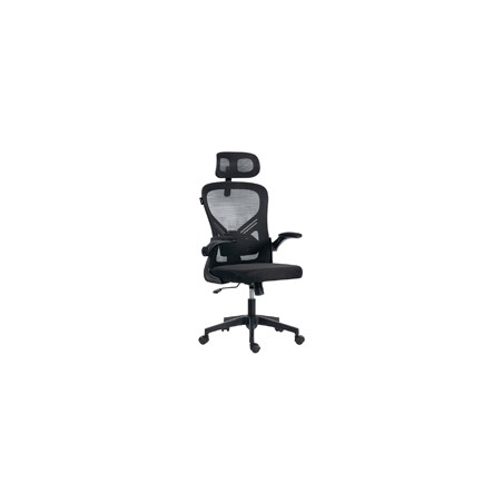 SILLA ACTECK FLUX BASE EC343HR / ERGONOMICA / MAX 100 KG / REPOSABRAZOS ABATIBLES / REPOSA CABEZAS AJUSTABLE / MATERIAL TRANSPI