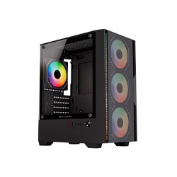 GABINETE GAMER BALAM RUSH NITROX EDGE PRO AIRCOOL 4900C / MINI TORRE / MICRO-ATX, MINI ITX / INCLUYE 3 VENTILADORES ARGB 120 MM