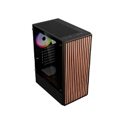 GABINETE GAMER BALAM RUSH DRAGONFLY WOOD GM580CB / MEDIA TORRE / ATX, MICRO-ATX, MINI ITX / INCLUYE 4 VENTILADORES ARGB 120 MM