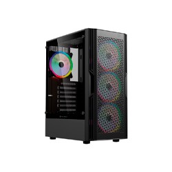 GABINETE GAMER BALAM RUSH DRAGONFLY VENTRA GM570 / MEDIA TORRE / ATX, MICRO-ATX, MINI ITX / INCLUYE 4 VENTILADORES ARGB 120 MM