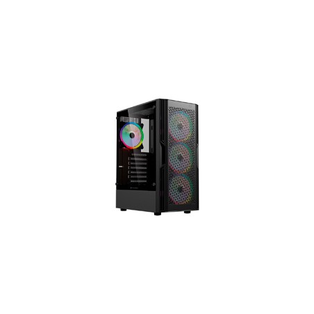 GABINETE GAMER BALAM RUSH DRAGONFLY VENTRA GM570 / MEDIA TORRE / ATX, MICRO-ATX, MINI ITX / INCLUYE 4 VENTILADORES ARGB 120 MM