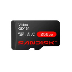 MEMORIA SANDISK VIDEO SC QD131 MICRO SDXC 256GB VIDEOVIGILANCIA 24/7 CLASE 10 U1 LECT 160MB/S ESC 18MB/S  SDSDQAS5-256G-BP