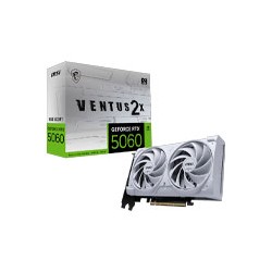 TARJETA DE VIDEO MSI GEFIORCE RTX 5060 8G VENTUS 2X OC WHITE PCIE4 X 8/8GB/GDDR6/ESTANDAR/1HDMI/1XDP/DL-DVI-D X 1GAMA MEDIA /GA