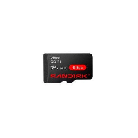 MEMORIA SANDISK VIDEO SC QD111 MICRO SDHC 64GB VIDEOVIGILANCIA 24/7 CLASE 10 U1 LECT 100MB/S ESC 20MB/S  SDSDQAS4-064G-BP