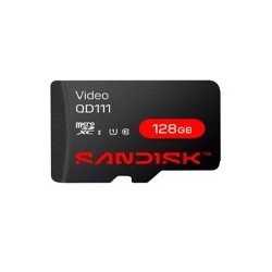 MEMORIA SANDISK VIDEO SC QD111 MICRO SDXC 128GB VIDEOVIGILANCIA 24/7 CLASE 10 U1 LECT100MB/S ESC 20MB/S  SDSDQAS4-128G-BP