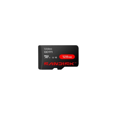 MEMORIA SANDISK VIDEO SC QD111 MICRO SDXC 128GB VIDEOVIGILANCIA 24/7 CLASE 10 U1 LECT100MB/S ESC 20MB/S  SDSDQAS4-128G-BP