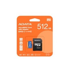 MEMORIA ADATA MICRO SDXC/SDHC 512GB UHS-I 100MB/25MB CLASE 10 V10 A1 C/ADAPTADOR (AUSDX512GUICL10A1-RA1)