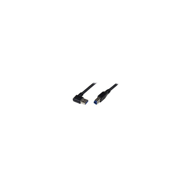 CABLE 1M USB 3.0 (5GBPS) SUPER SPEED USB B MACHO A USB A MACHO ACODADO EN ÁNGULO A LA DERECHA - NEGRO
