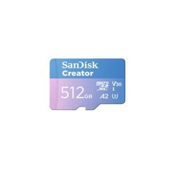 MEMORIA SANDISK MICRO SDXC CREATOR 512GB LECT 190MB/S ESC 130MB/S GRABA 4K/5.3K  SDSQXAV-512G-GN6MS