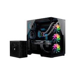 BUNDLE GABINETE GAMER BALAM RUSH TANK MAJESTIC 7600 / MEDIA TORRE / ATX, MICRO ATX, ITX / INCLUYE FUENTE DE PODER GR BURST GR75