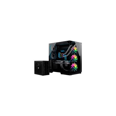 BUNDLE GABINETE GAMER BALAM RUSH TANK MAJESTIC 7600 / MEDIA TORRE / ATX, MICRO ATX, ITX / INCLUYE FUENTE DE PODER GR BURST GR75