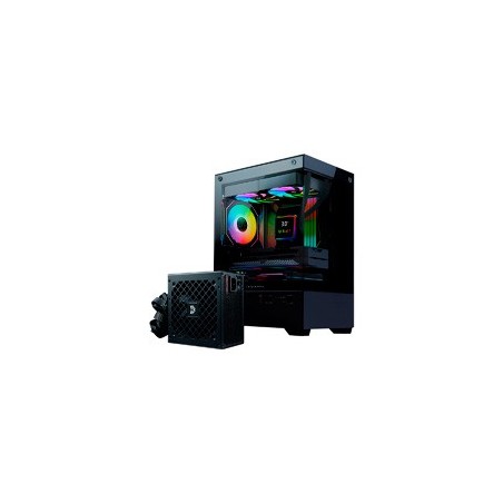 BUNDLE GABINETE GAMER BALAM RUSH NITROX GLOW CRYSTAL 4700 / MINI TORRE / MICRO ATX, MINI ITX / INCLUYE FUENTE DE PODER GR BURST