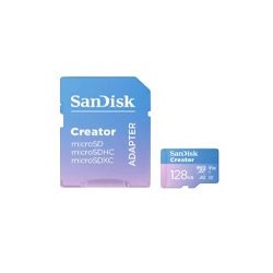 MEMORIA SANDISK MICRO SDXC CREATOR 128GB LECT 190MB/S ESC 90MB/S GRABA 4K/5.3K  SDSQXAA-128G-GN6MS