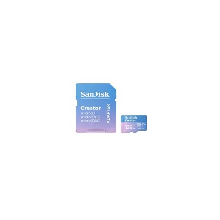 MEMORIA SANDISK MICRO SDXC CREATOR 128GB LECT 190MB/S ESC 90MB/S GRABA 4K/5.3K  SDSQXAA-128G-GN6MS