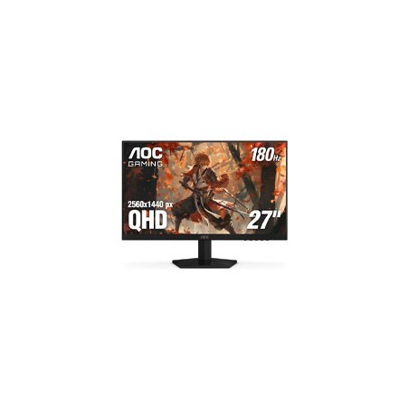 MONITOR GAMER AOC Q27G4XN / PANEL VA / 180 HZ / T. DE.R 1 MS / ADAPTIVE SYNC /  FLICKER FREE / COLOR NEGRO Y GRIS / HDMI / VGA