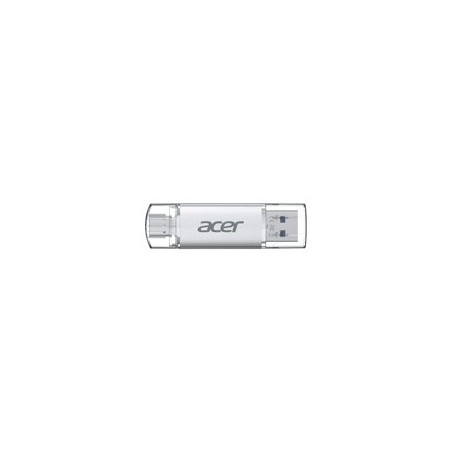 MEMORIA USB 64GB UT300 ACER 3.2 LECT. 150MB/S ESCRIT. 90MB/S COLOR METALICO/DUAL USB-A/ USB-C BL.9BWWA.589
