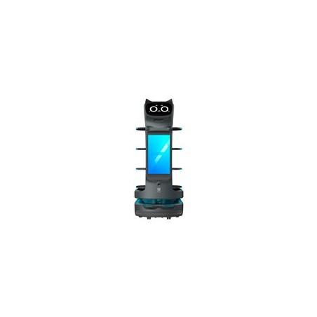 ROBOT DE SERVICIO EC LINE EC-BELLABOT-PRO, NEGRO, PANTALLA LCD 18.5 Y PANTALLA TOUCH 10.1, 4 BANDEJAS ESTANDAR, 40 KG DE CARGA,
